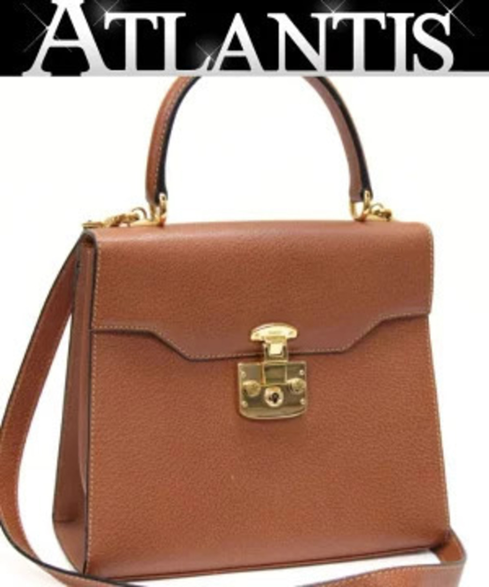 Gucci Lady Lock 2way Shoulder Bag Leather Brown